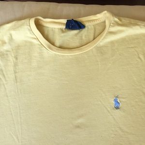 Yellow Polo t w/ light blue horse